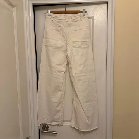 Zara Marine cropped high waisted jeans in white cotton - Picture 10 of 11